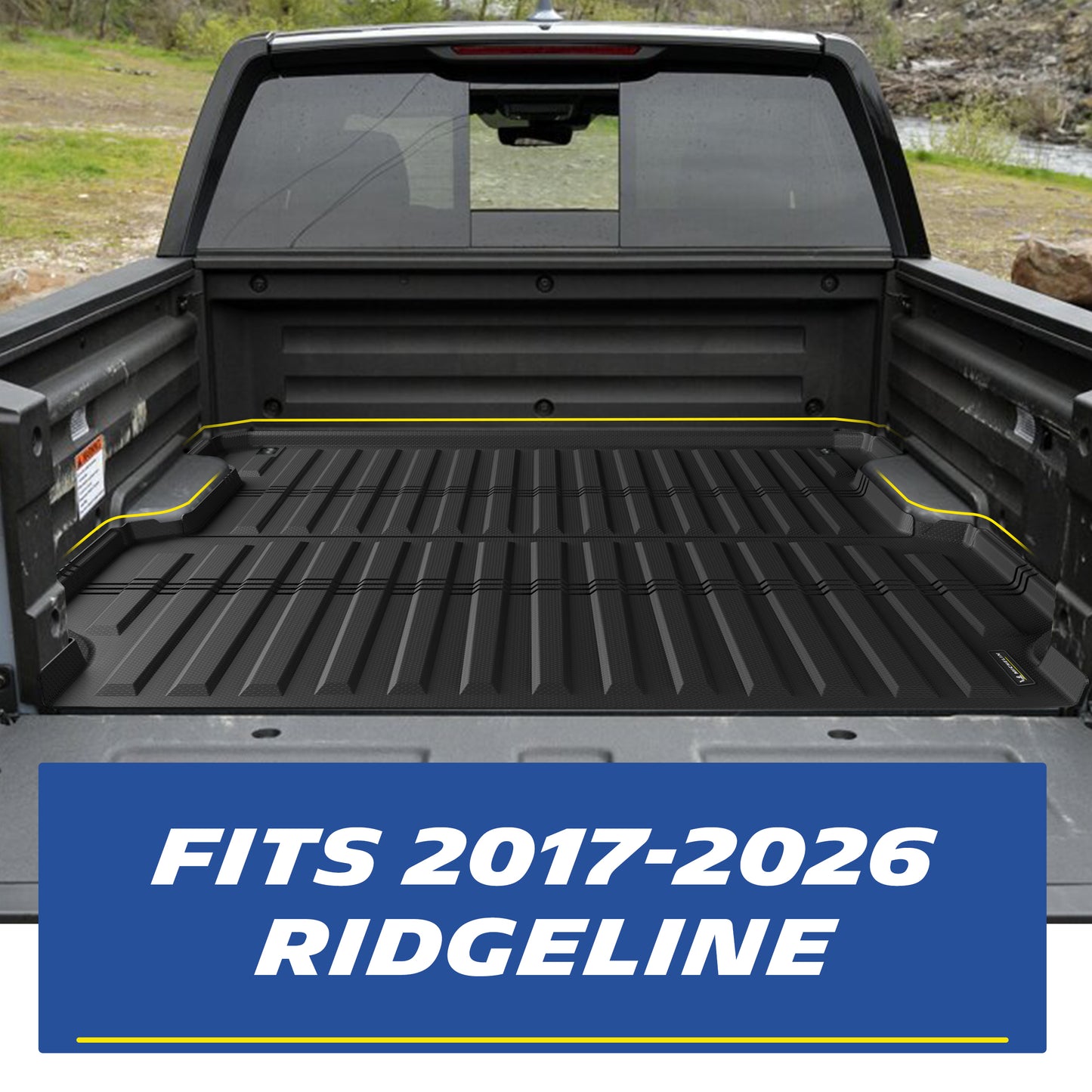 Michelin Honda Ridgeline truck bed mat 2017-2026 installed in truck bed showing precise edge fit