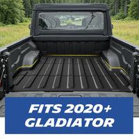 Michelin Jeep Gladiator JT truck bed mat 2020-2026 installed in truck bed highlighting edge-to-edge custom fit