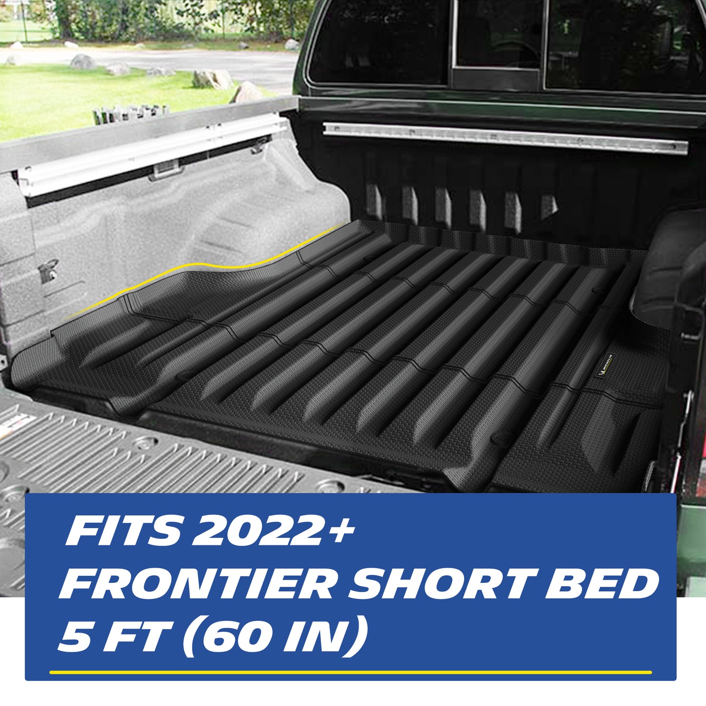 Michelin Nissan Frontier 5 FT 2022¨C2026 truck bed liner installed showing full coverage and edge fit