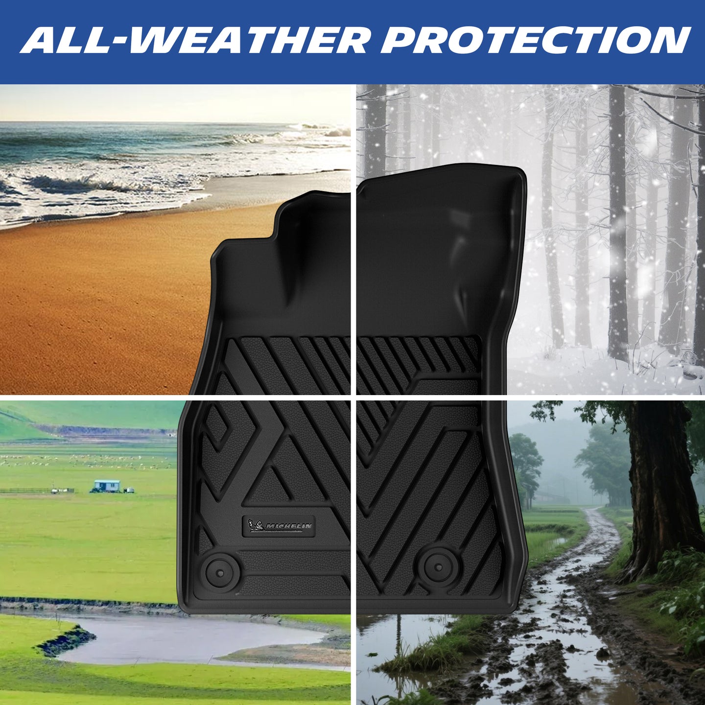 Michelin Nissan Sentra 3PCS 2020-2025 mats in all weather scenes