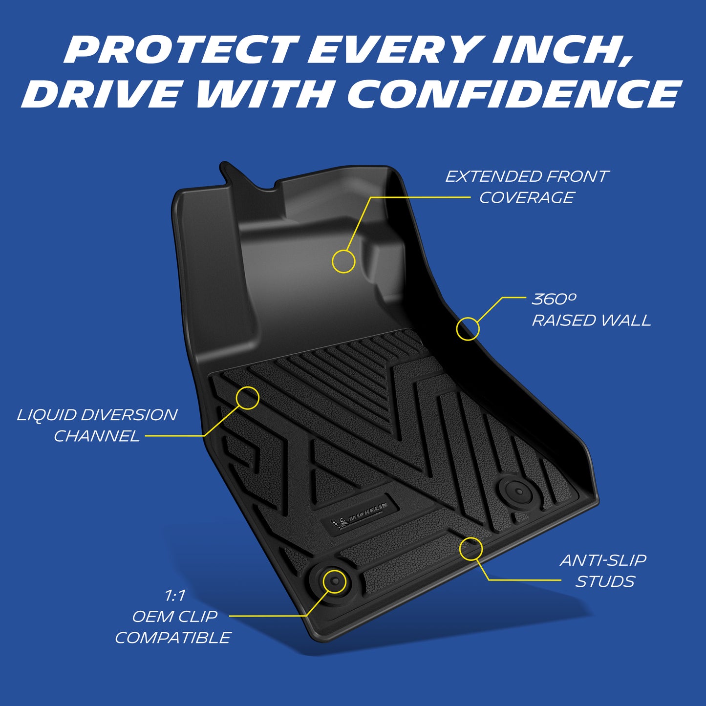 Michelin Nissan Sentra 3PCS 2020-2025 mat structure with raised edges
