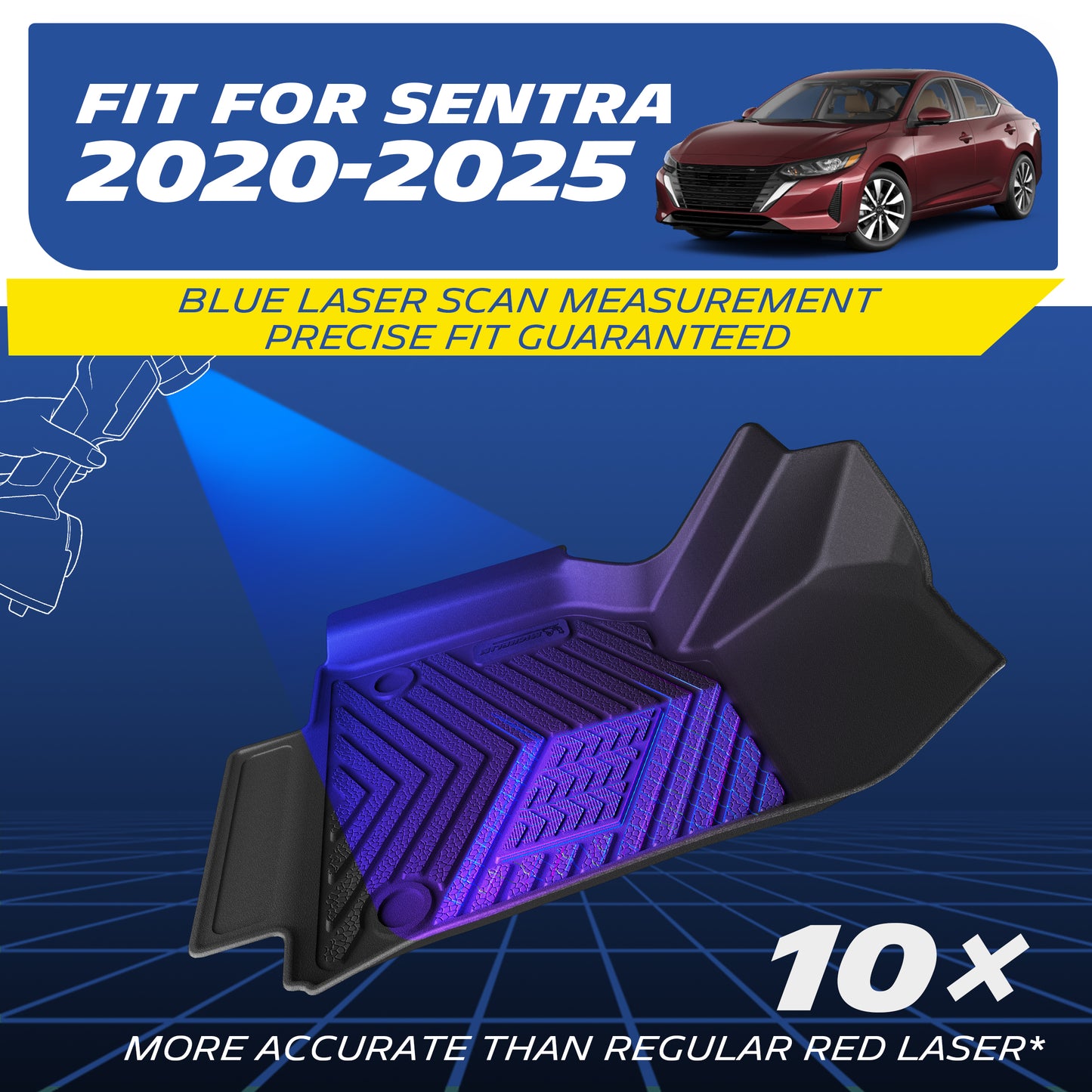 Michelin Nissan Sentra 3PCS 2020-2025 mats with red sedan fit
