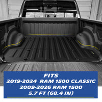 Michelin Ram 1500 5.7 ft 2009¡§C2026 truck bed mat installed in pickup bed showing full coverage fit