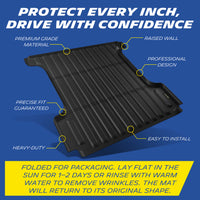 Michelin Ram 1500 5.7 ft 2009¡§C2026 truck bed mat with labeled features including raised sides and reinforced structure