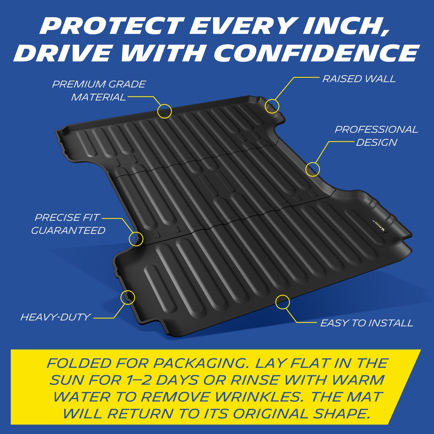 Michelin Ram 1500 6.4 ft 2019¡§C2026 truck bed mat highlighting raised edges heavy duty build and precise fit design