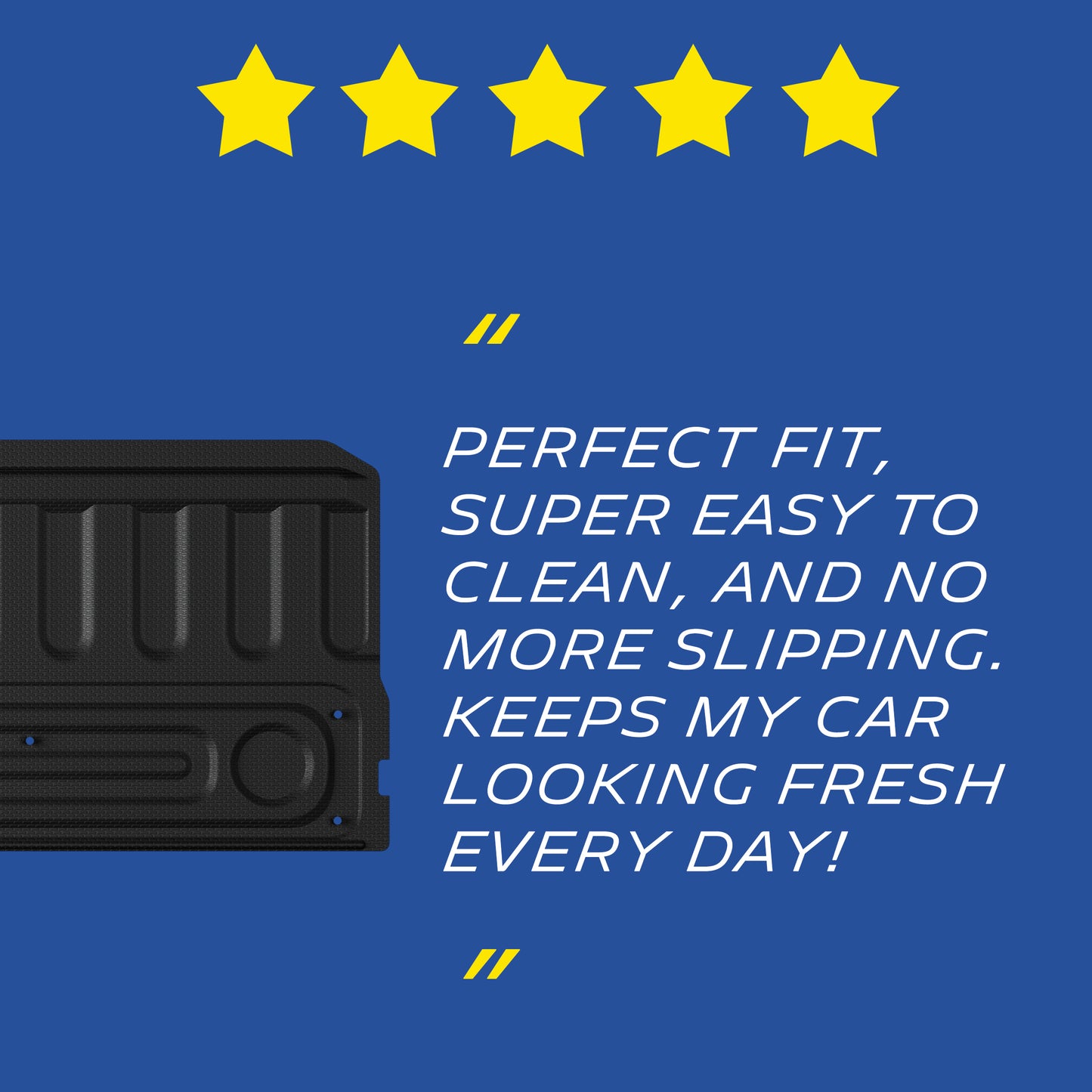 Michelin Ram tailgate protector close-up with 5-star customer review text