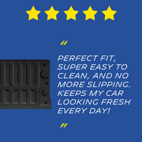 Michelin Silverado 1500 tailgate mat 2019 customer review graphic with five stars and usage feedback