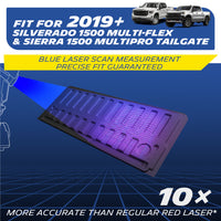 Michelin Silverado 1500 tailgate mat 2019 laser scan measurement showing precise contour mapping