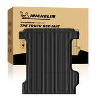 Michelin Silverado EV standard bed 2024-2026 truck bed mat shown with retail packaging box