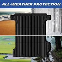 Michelin Silverado EV standard bed 2024-2026 mat shown across mud snow grass and sand for all season protection