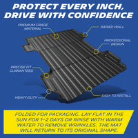 Michelin Silverado 2500 Sierra 2500 6.8 ft 2020-2026 truck bed mat angled with raised wall and installation callouts
