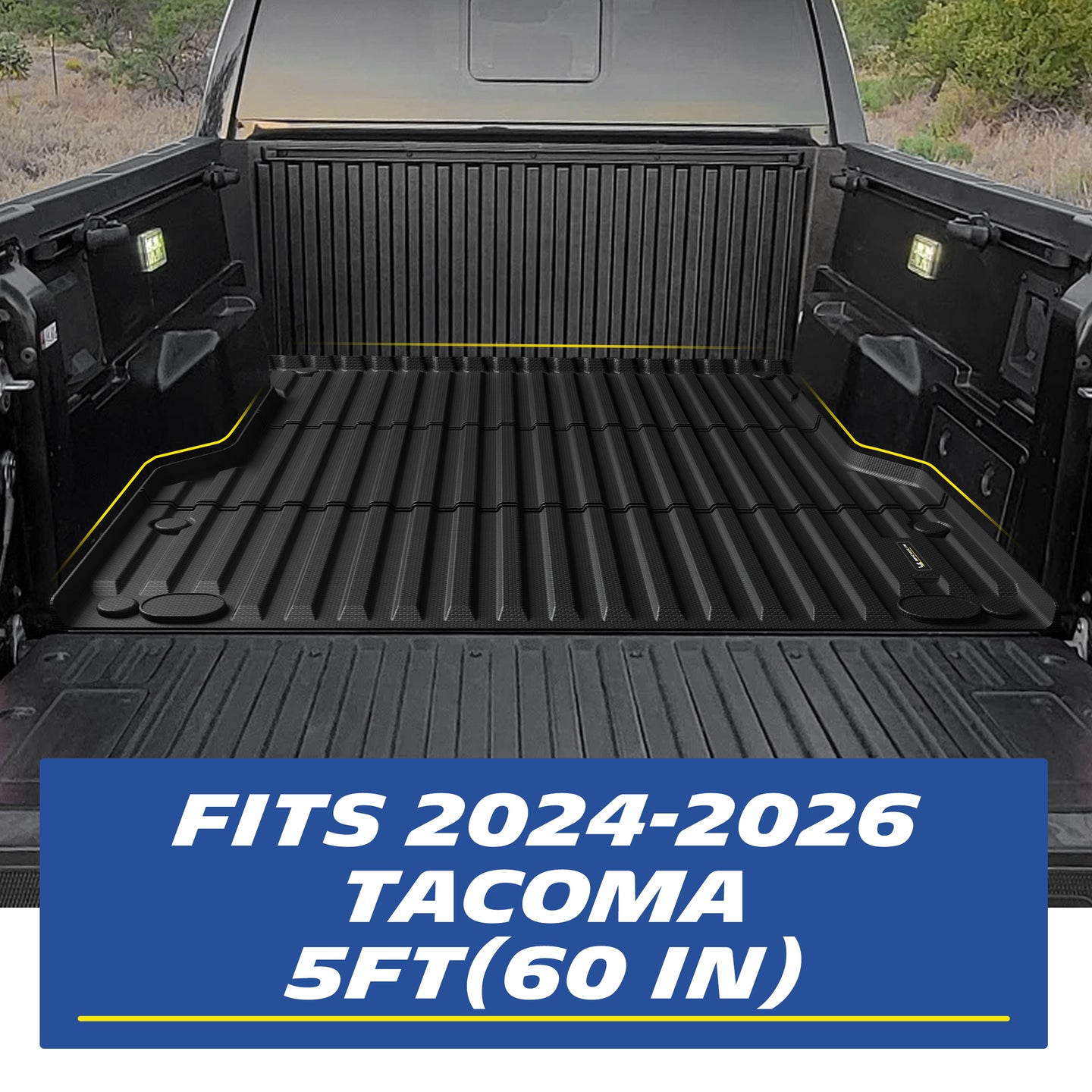 Michelin Tacoma 5 ft bed mat 2024¨C2026 installed in truck bed showing precise edge fit