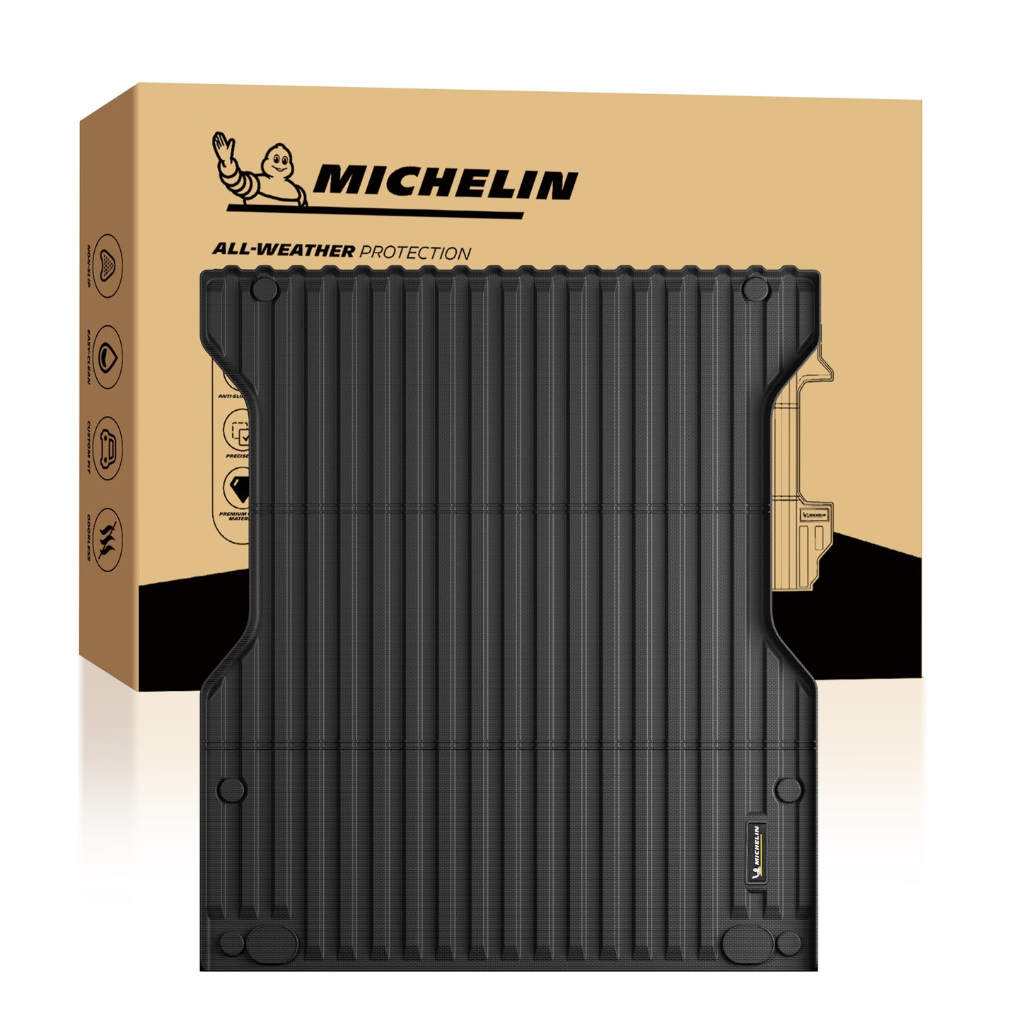Michelin Tacoma 5 ft bed mat 2024¨C2026 displayed with branded packaging box