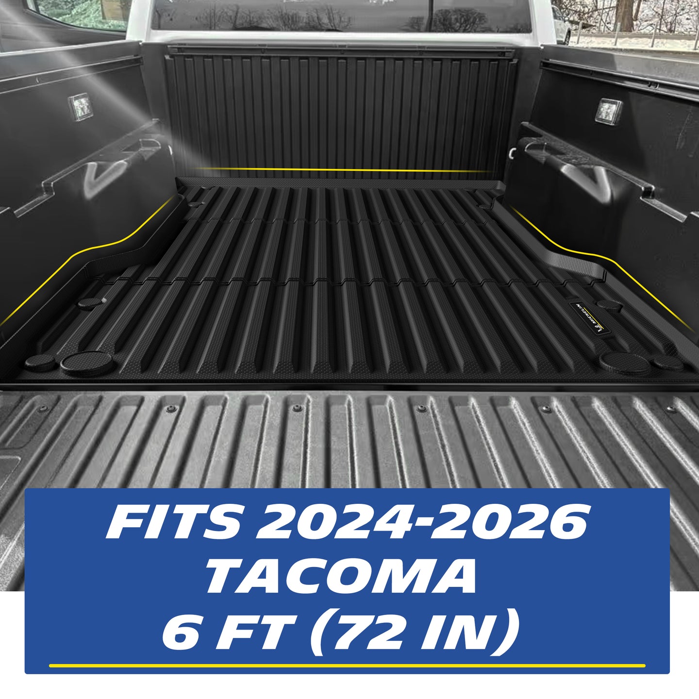 Michelin Tacoma 6 ft bed mat 2024¨C2026 installed inside truck bed showing full coverage fit