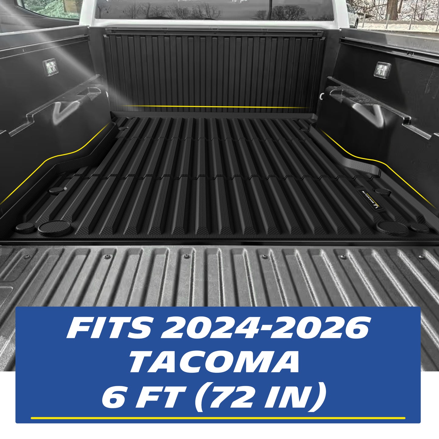 Michelin Tacoma 6 ft bed mat 2024¨C2026 installed inside truck bed showing full coverage fit