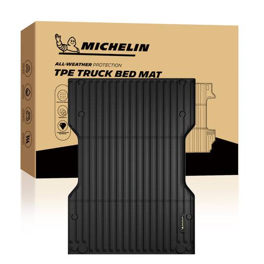 Michelin Tacoma 6 ft bed mat 2024¨C2026 displayed in front of branded retail packaging box
