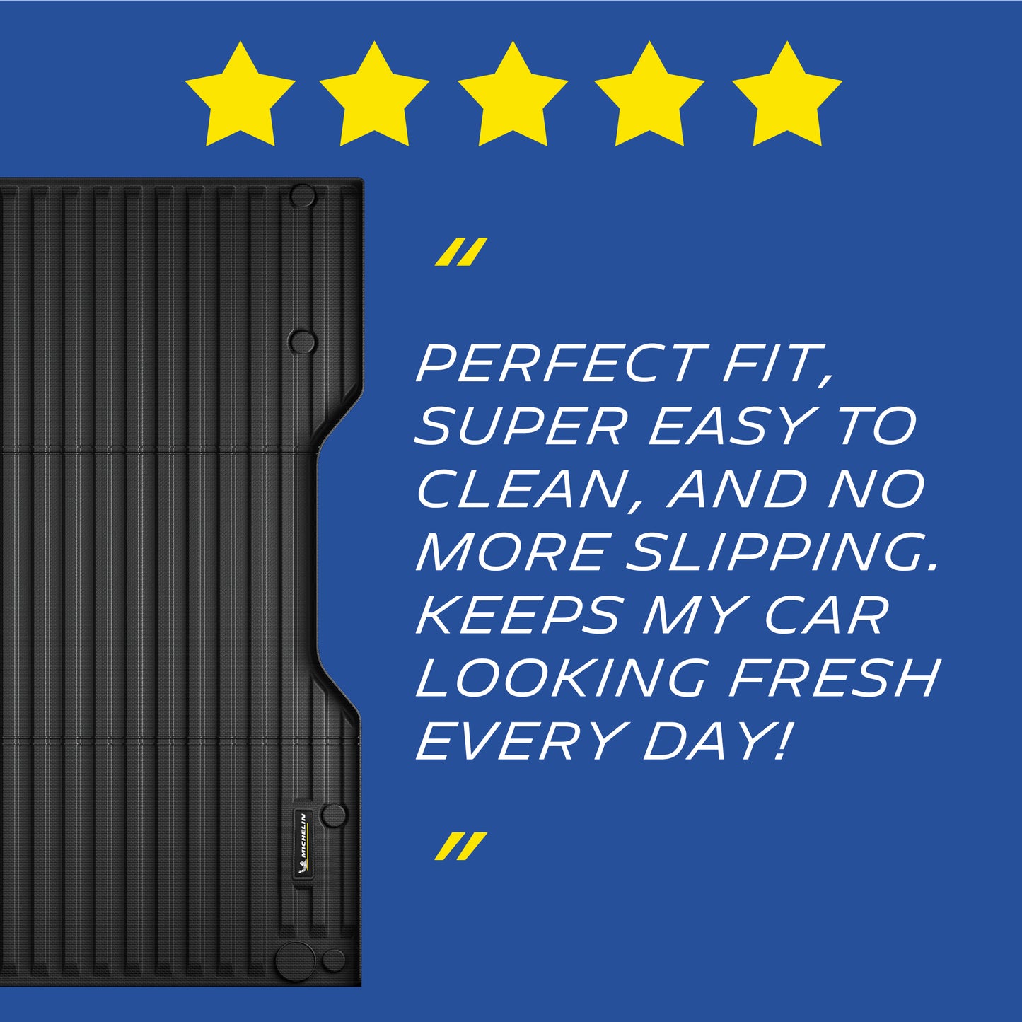 Michelin Tacoma 6 ft bed mat 2024¨C2026 with five-star rating and close-up textured surface