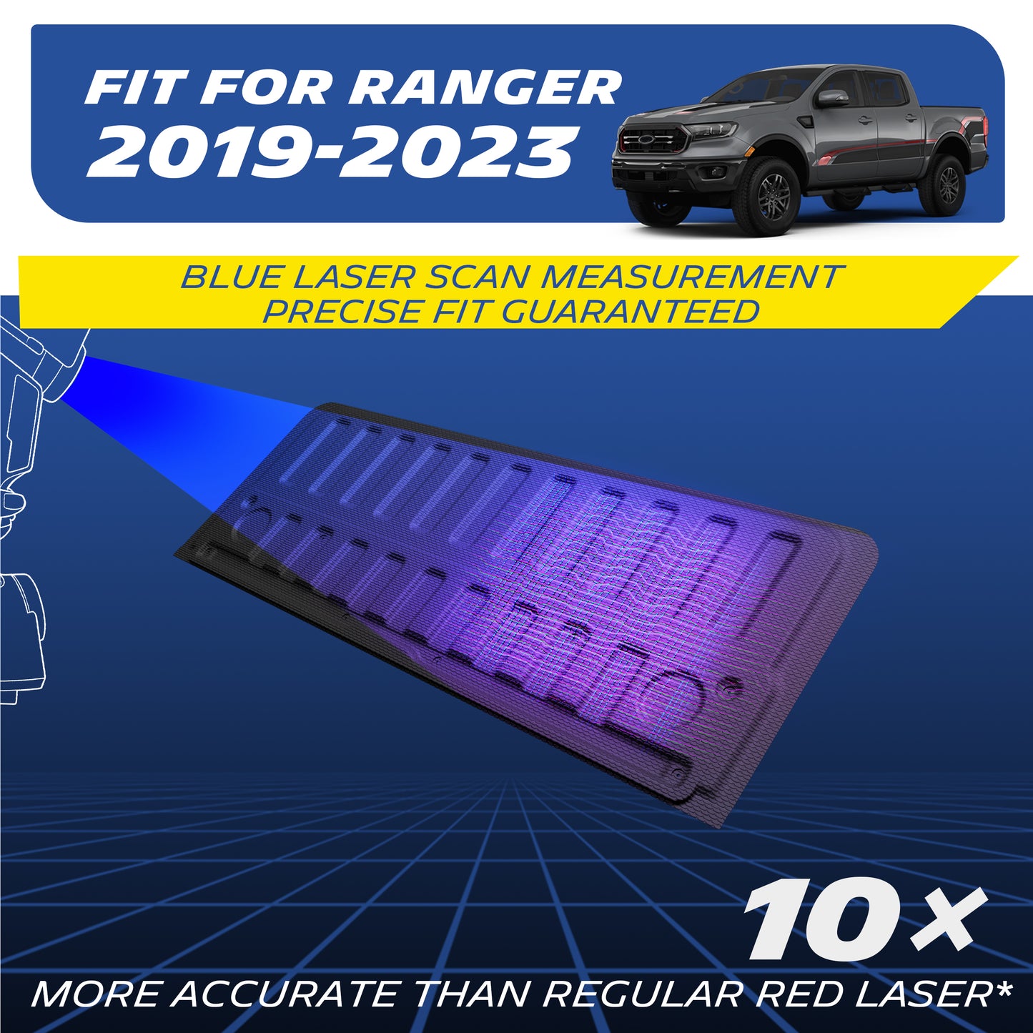 Michelin Truck Tailgate Protector for 2019-2023 Ford Ranger, All-Weather Tailgate Mat, Custom Fit, TPE, Pad