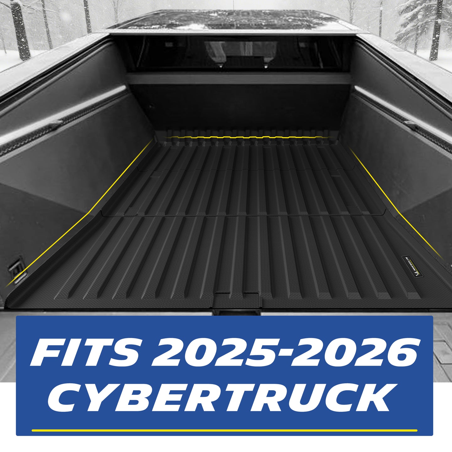 Michelin Tesla Cybertruck truck bed mat 2025-2026 installed in bed showing full coverage and fitted edges
