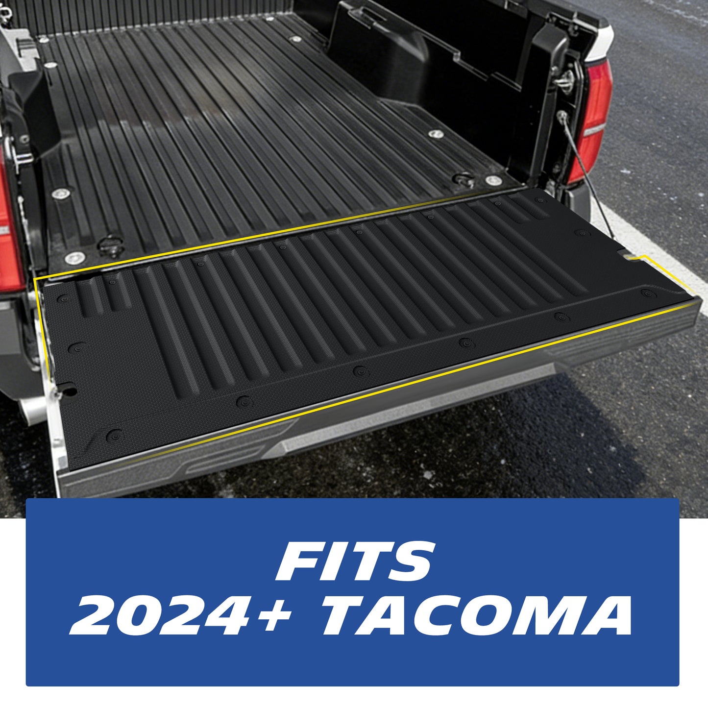 Michelin Toyota Tacoma 2024-2026 tailgate mat installed on open tailgate showing full surface protection