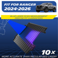 Michelin Toyota Tundra 5.5 FT 2007-2021 truck bed mat with blue laser scan measurement graphic