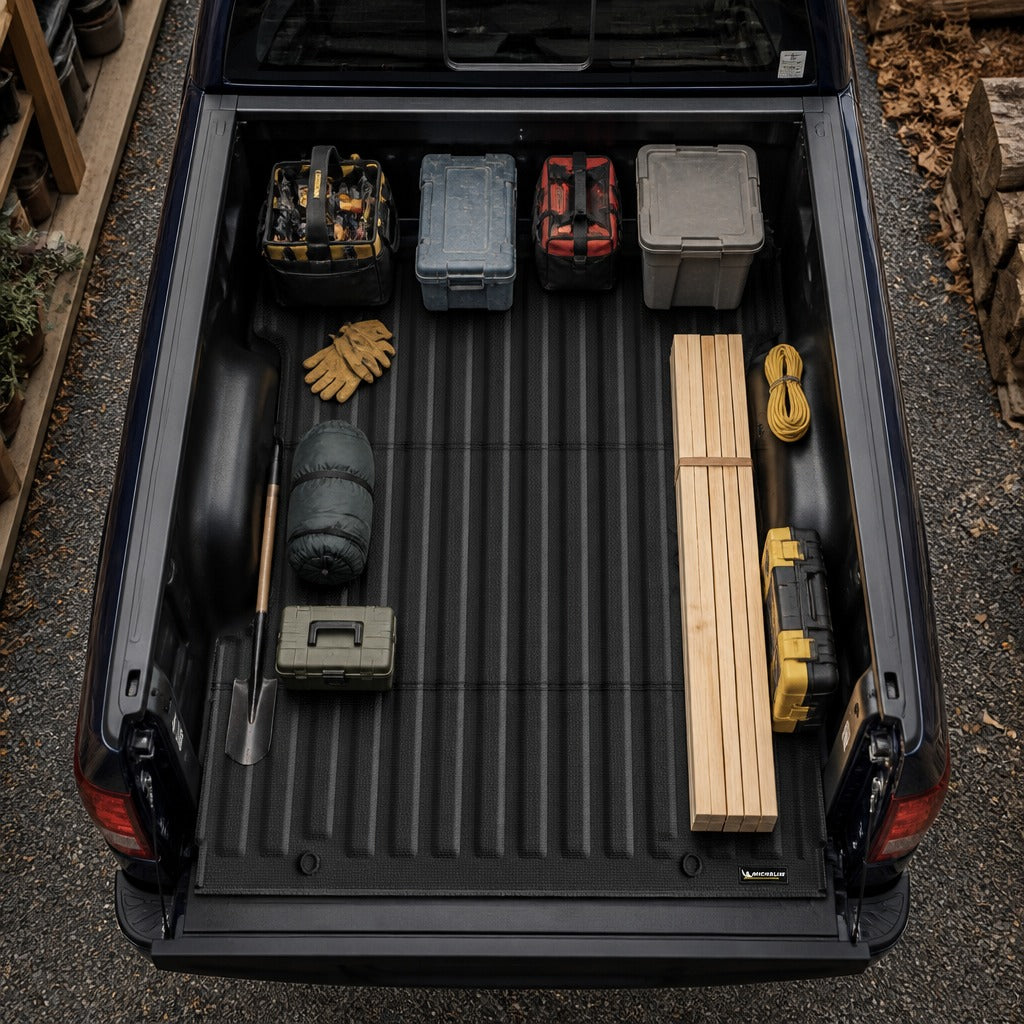 Michelin truck bed mat F-150 protecting tools lumber and gear