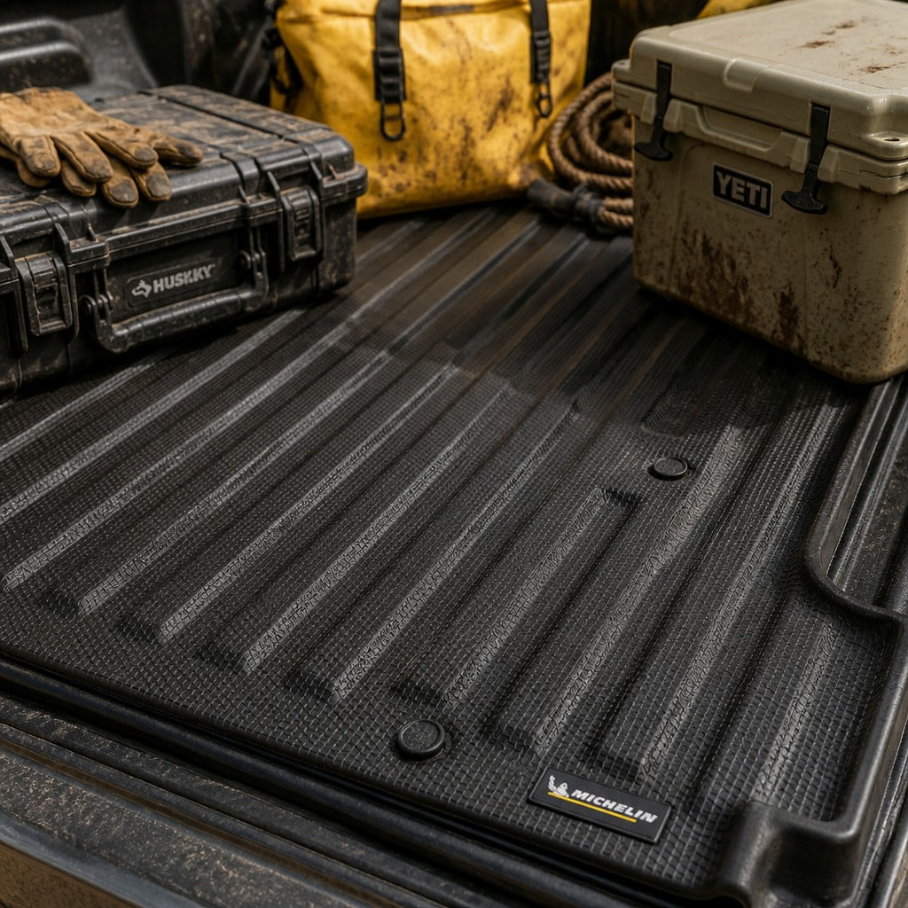 Michelin truck bed mat F-150 TPE texture with work gear