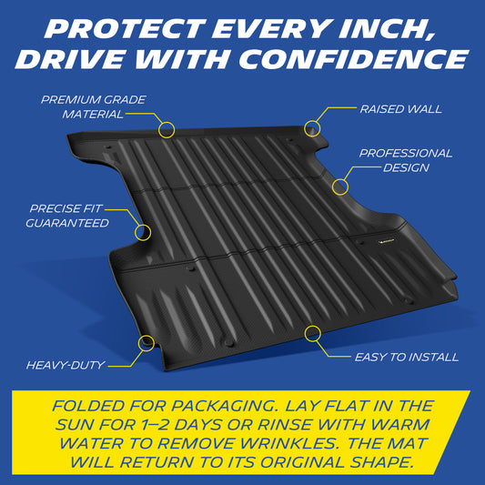 Michelin Truck Bed Mat for 2007-2021 Toyota Tundra 5.5 FT Only, All-Weather, Custom Fit, TPE, Non-Slip
