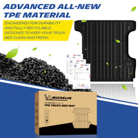 Michelin Toyota Tundra 5.5 FT 2007-2021 truck bed mat with TPE material pellets and product packaging box
