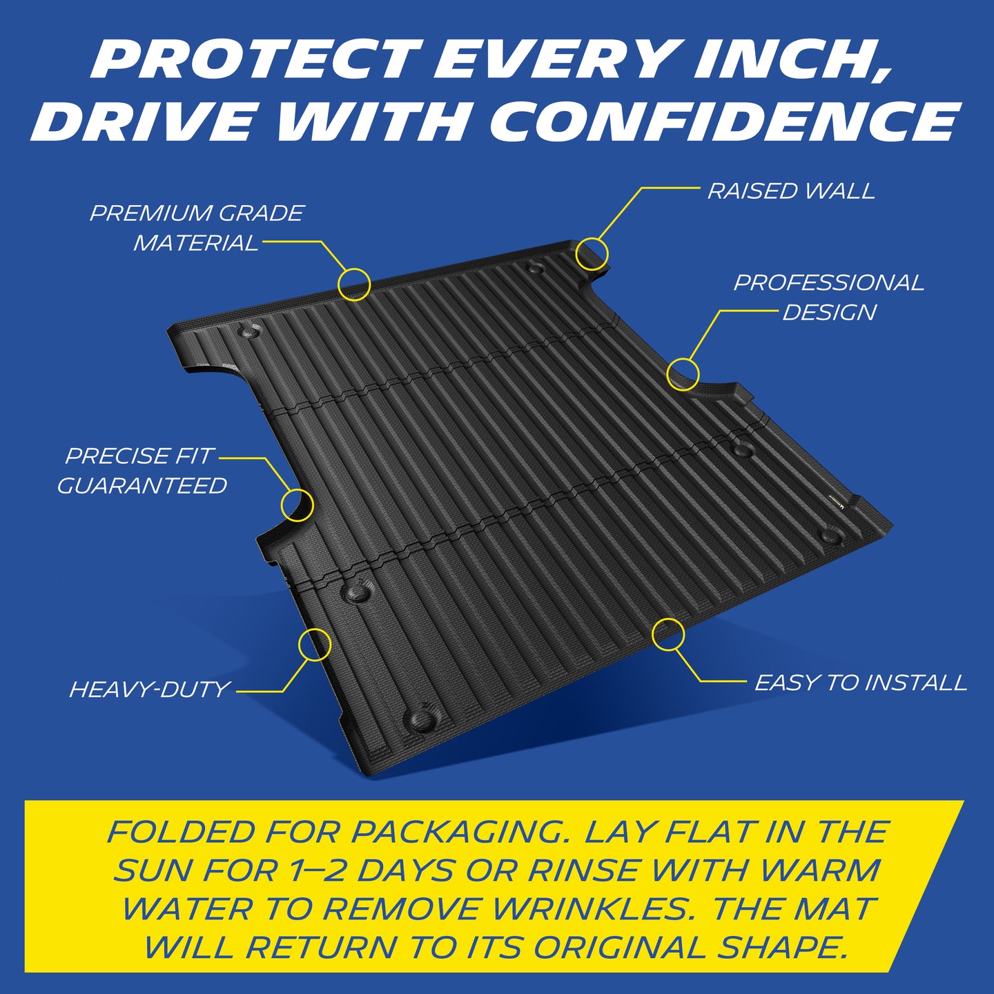 Michelin Toyota Tundra 5.5 FT 2022-2026 truck bed mat showing raised edge, ridges, and install points