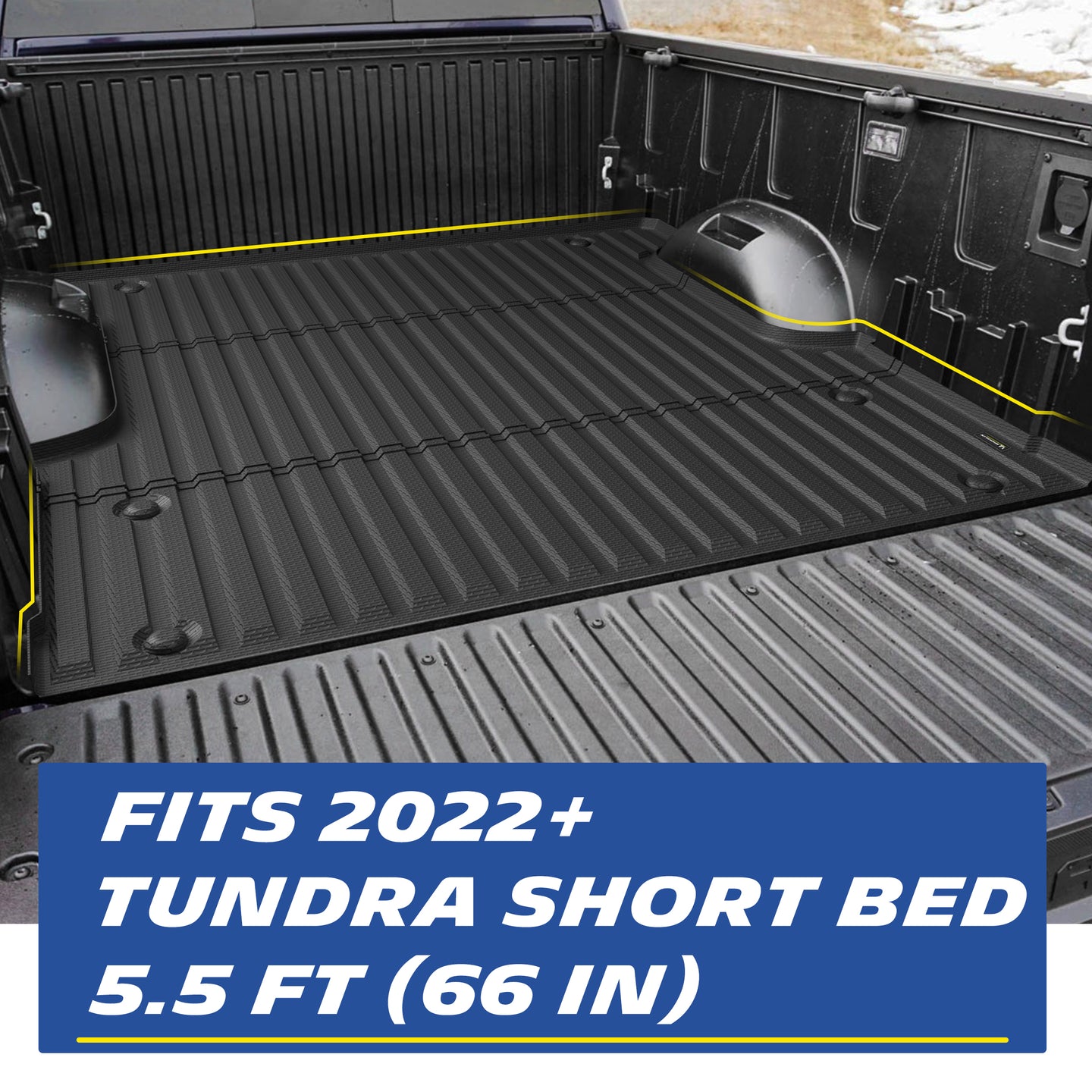 Michelin Toyota Tundra 5.5 FT 2022-2026 truck bed mat installed showing short bed precise fit
