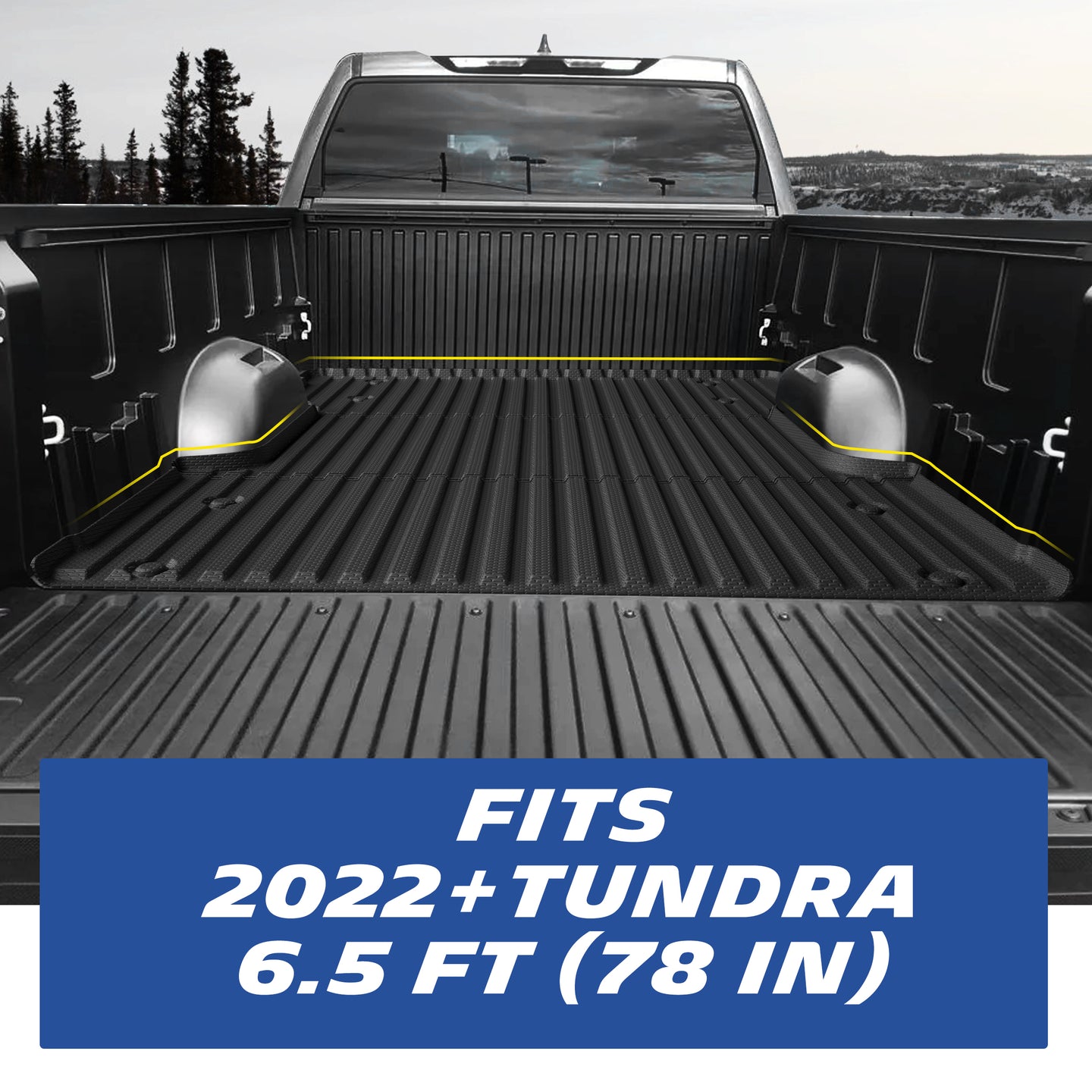 Michelin Toyota Tundra 6.5 FT 2022-2026 truck bed mat installed inside truck bed showing precise contour fit