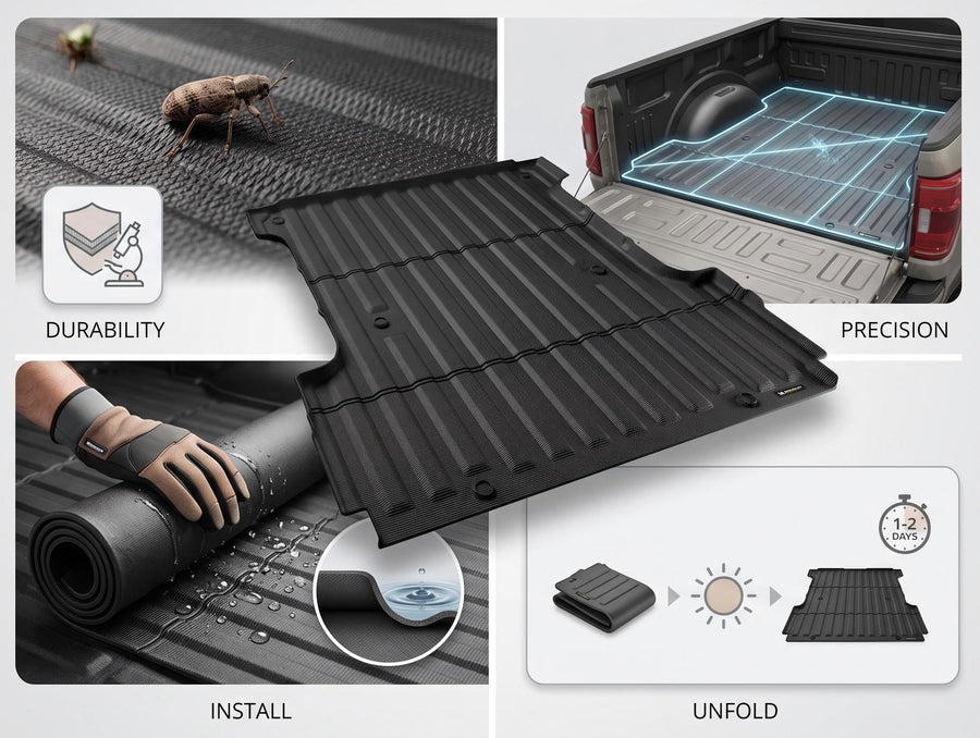 Michelin Truck Bed Mat for 2024-2026 Ford F-150 5.5 FT, TPE Truck Bed Liner features